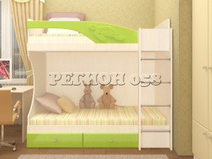Двухъярусная кровать Бемби МДФ (фасад 3D)